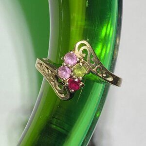 family ring 10k gold 4 stones